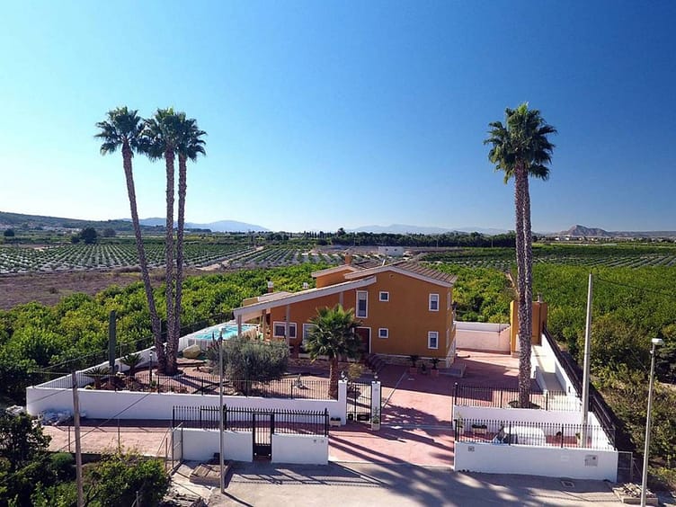 Luxury villa for immediate availability with a large agricultural plot in Orihuela, Alicante